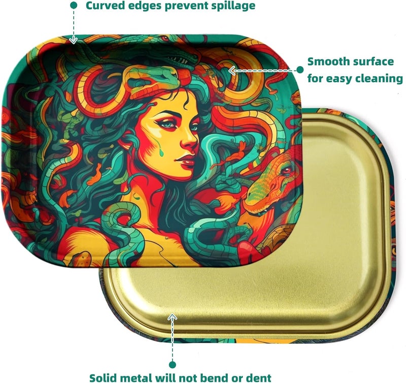 PYSEA Small Metal Tray with Magnetic Lid, Cute Decorative Tray, Ideal Storage for Home or Travel, 7 x 5.5 Inches (Red) - Image 4